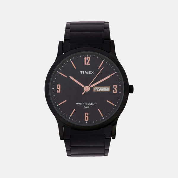 Men's Black Analog Stainless Steel Watch TW000R438