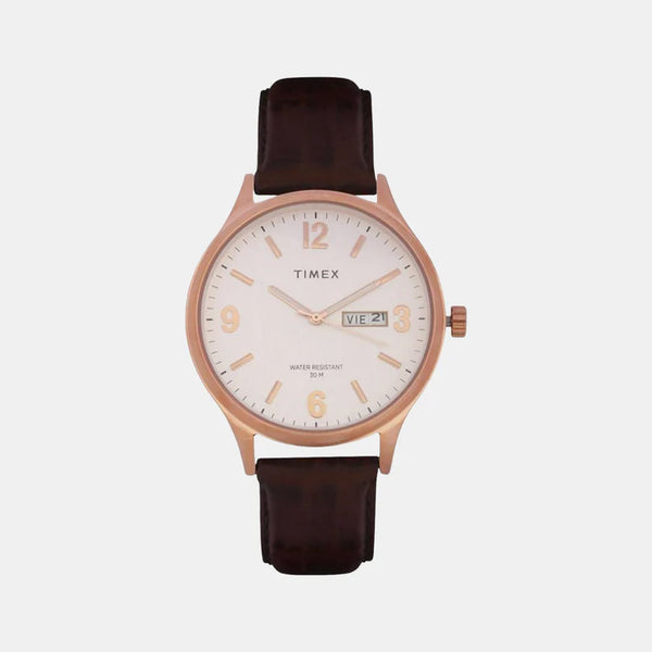 Men's Silver Analog Leather Watch TWEG18402