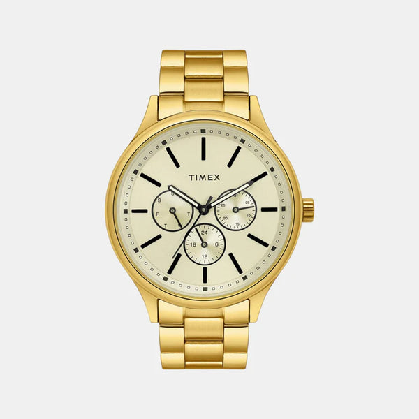 Men Beige Analog Stainless Steel Watch TWEG18415