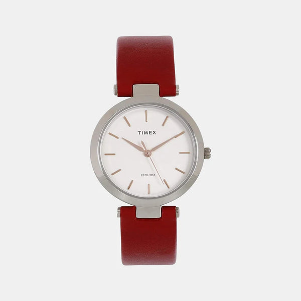 Women Silver Analog Leather Watch TWEL11815