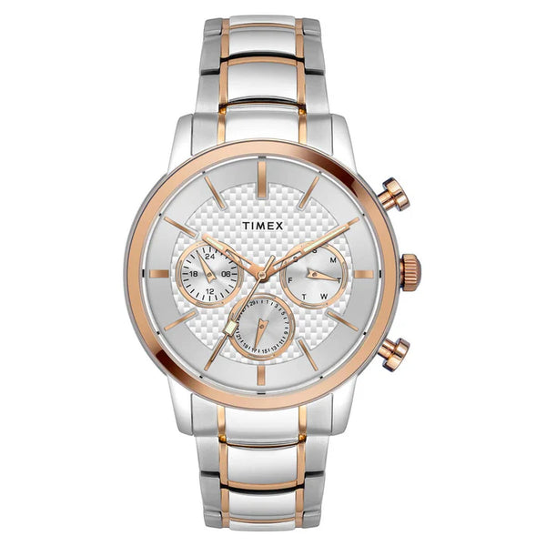 Timex E Class Men's Silver Dial Round Case Multifunction Function Watch -TWEG20202