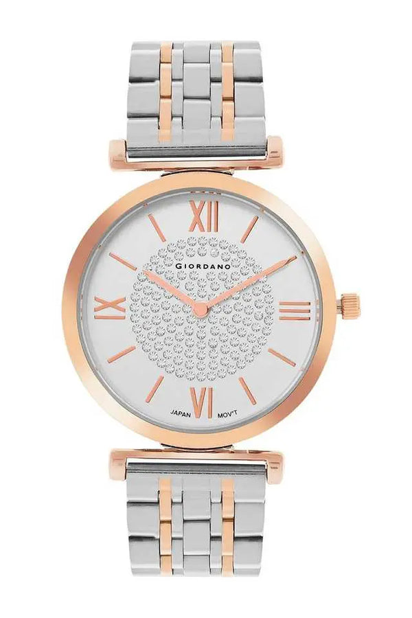 White Silver Dial Metal Analog Watch For Women's - GZ-60063-22