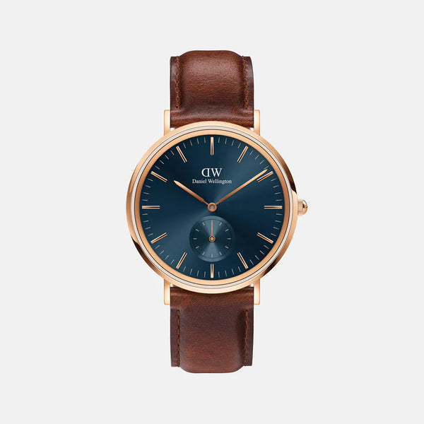 Classic Men's Blue Analog Leather Watch DW00100708