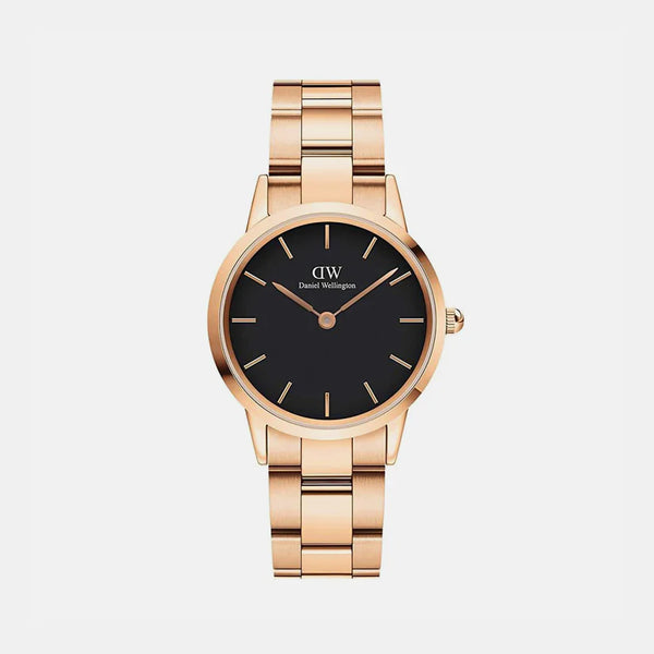 Iconic Women's Black Analog Stainless Steel Watch DW00100212