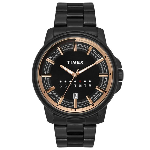 Men's Black Dial Round Case Day Date Function Watch -TWEG17208